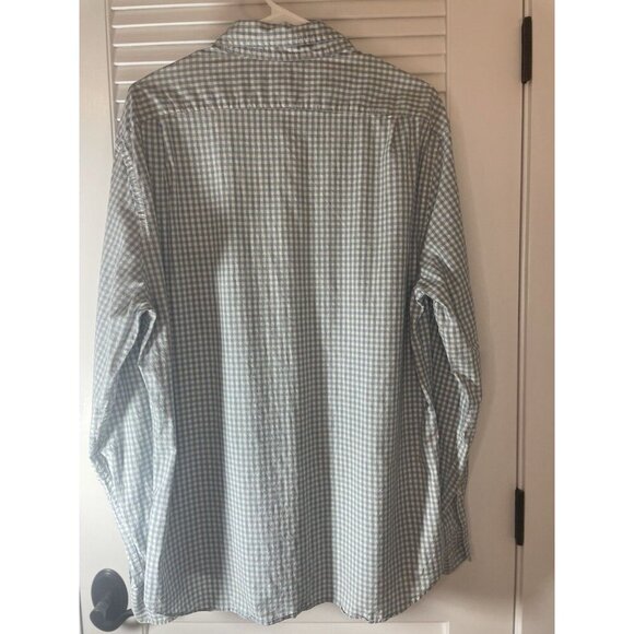J Crew Men’s Flex Washed Classic Blue/white Checkered long sleeve button up XL - Picture 4 of 8